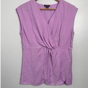 Halogen Womens Sleeveless Top Size S Purple Textured Career Blouse